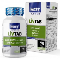 West nutrition Livtab Milk Thistle (Deve Dikeni) ve Enginar Ekstresi Karışımı 90 Tablet x 1000 mg