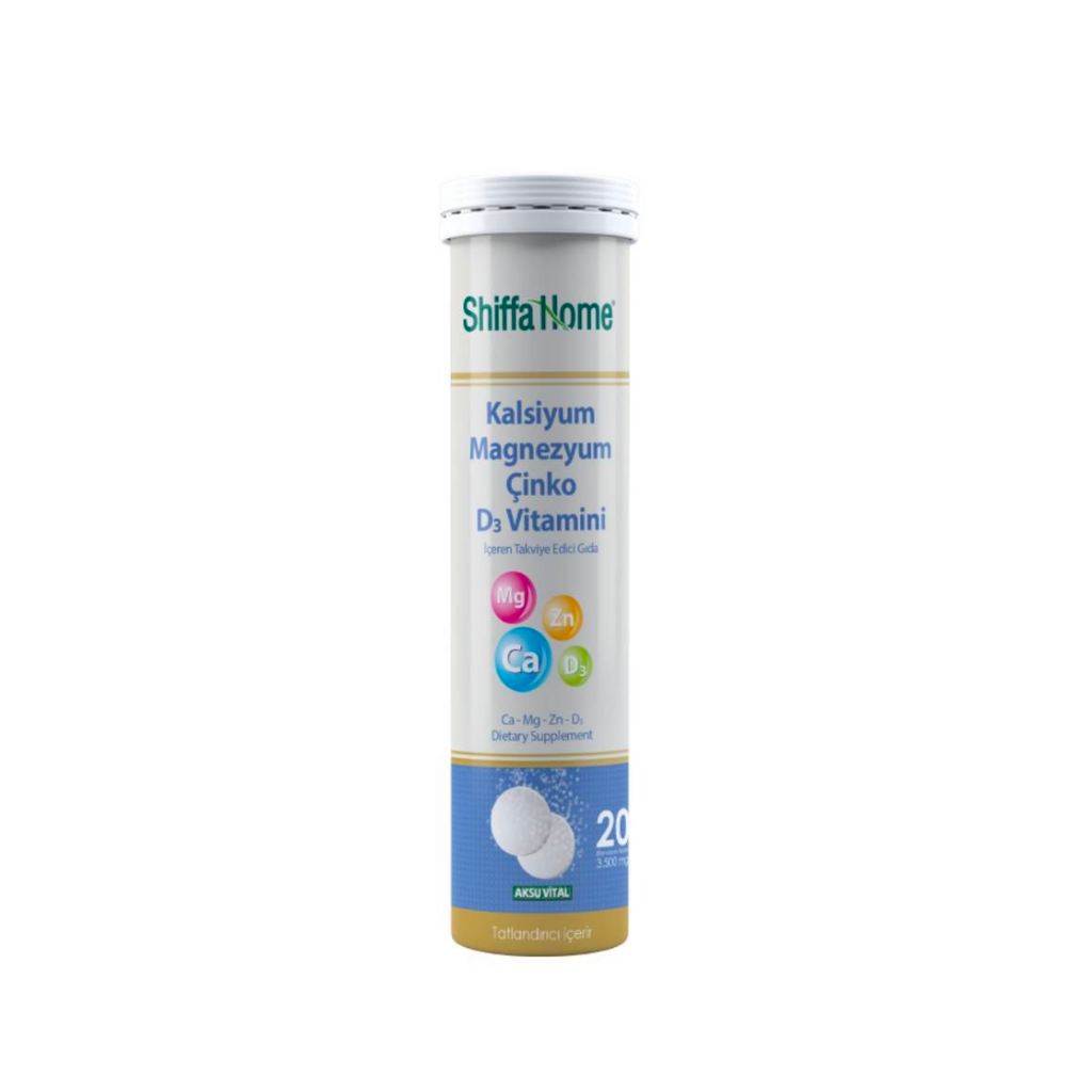 Shiffa Home Kalsiyum Magnezyum Çinko D3 Vitaminli 20 Tablet