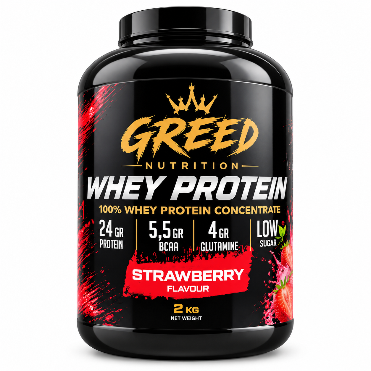 Greed Nutrition Whey Protein Çilek Aromalı 2 KG